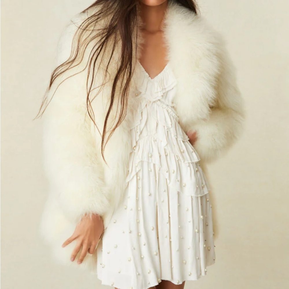 NWT Brand new never worn before love shack fancy cashmere goat shearling coat.